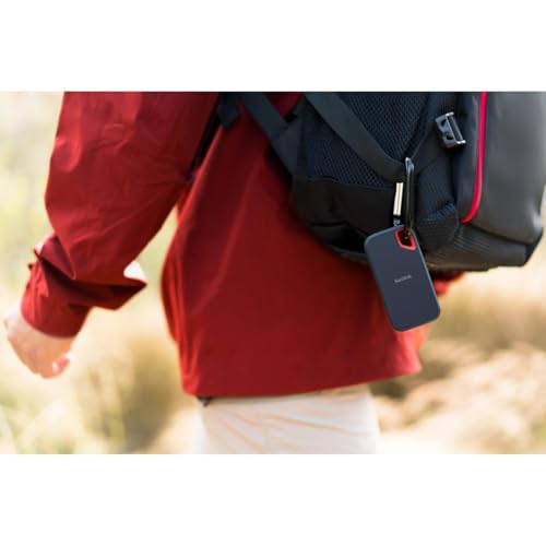 SanDisk 2TB Extreme SSD portatile, Unità a stato solido NVMe esterna, fino a 1050 MB/s, USB C, USB 3.2 Gen 2x2, Indice di protezione IP65 per la resistenza ad acqua e polvere, Nero : Informatica