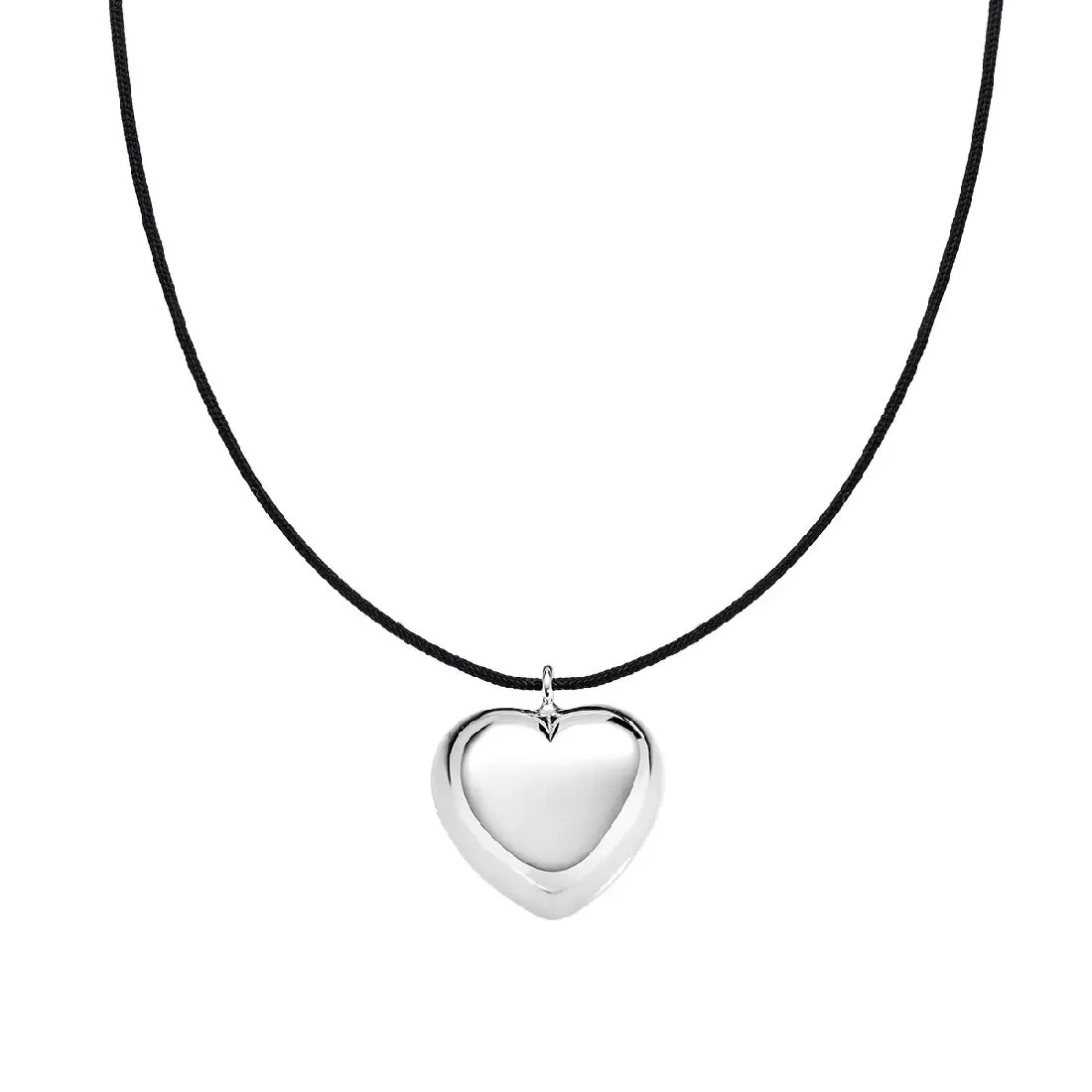 Collana Amen con pendente a cuore e cordino nero CLCOCUBONB3