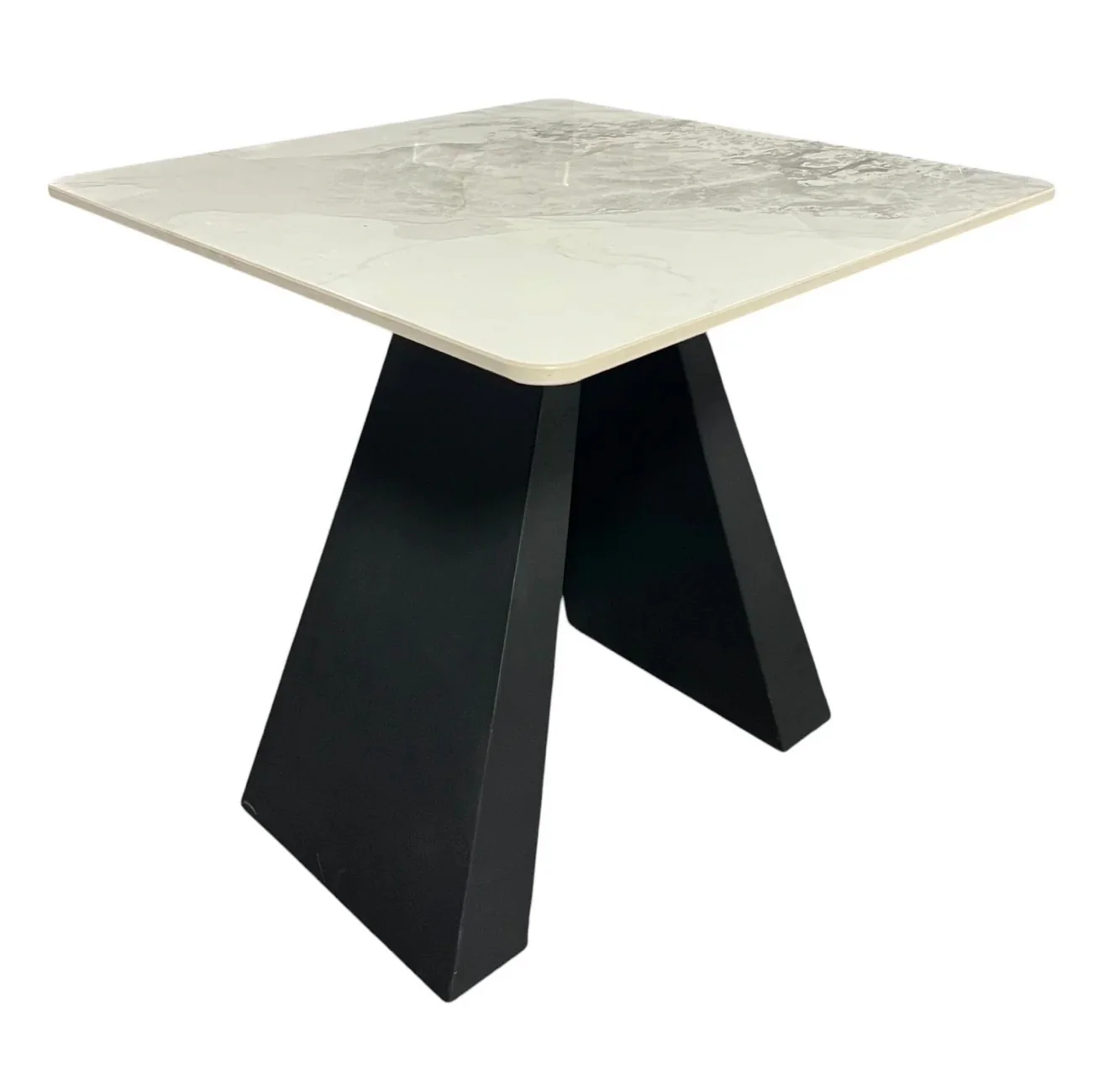 Roma Side Table with Black Legs – Modern End Table for Living Room or Bedroom