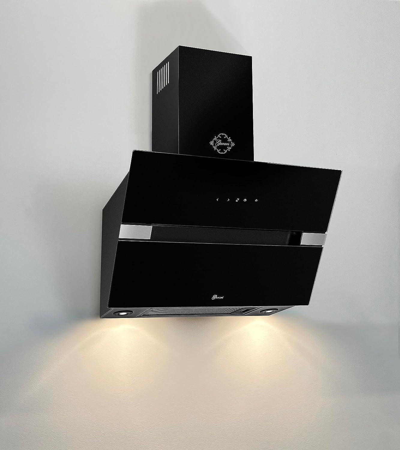Wandhaube GCH 970 Bl 6 Diamond, Dunstabzugshaube 60 cm, Schwarz Glas, 850 m³/h