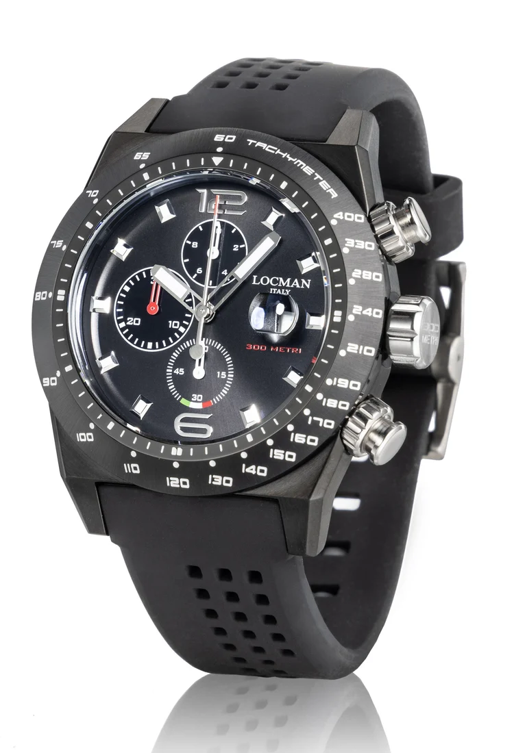 Orologio Locman Stealth 300mt crono PVD nero 0219K01A-BKBKNKS2K
