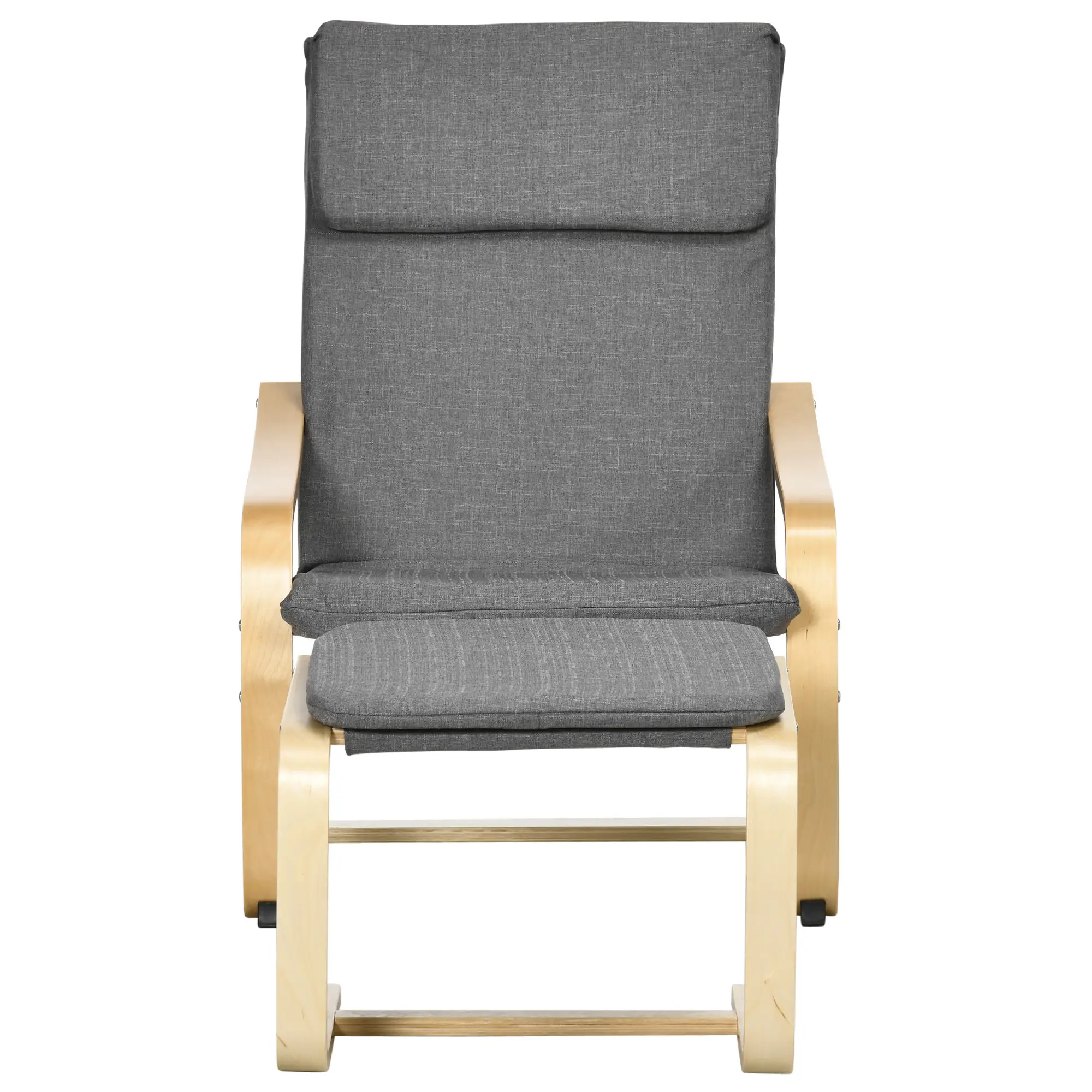 HOMCOM Relaxsessel mit Fußhocker, Leinenbezug Grau, 66,5×80×99 cm