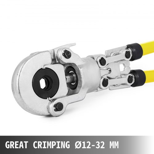 VEVOR Presszange  V12, V15, V22, V28, TH16, TH20, TH26, TH32 mm, Crimpzange Presszange mit um 360° Drehbarem Kopf und Ergonomischem Gummigriff, Rohrpresszange Tragbar, Manuelle Kabelschuhzange