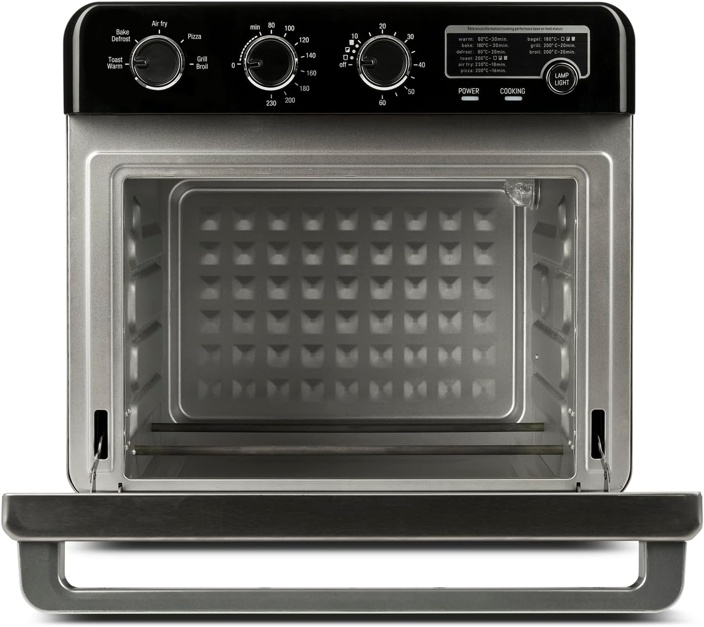 G3 Ferrari G10221 Forno Air Fryer Multifunzione 32L, 2000W, 5 Programmi di Cottura, 6 Resistenze, Temperatura Regolabile fino a 230°C, Display con Timer, Accessori Inox Senza BPA/PFOA, Nero-Argento