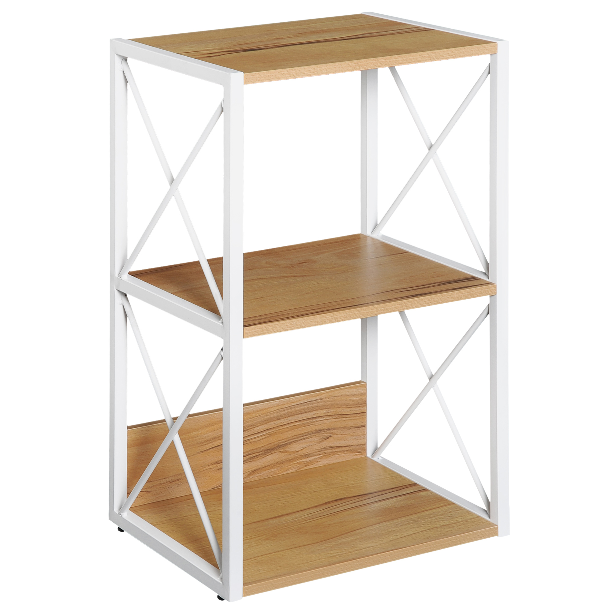 HOMCOM Regal für Wohnzimmer, Küche, Badezimmer 3 Regale platzsparend Holz 40x35x72,5 cm