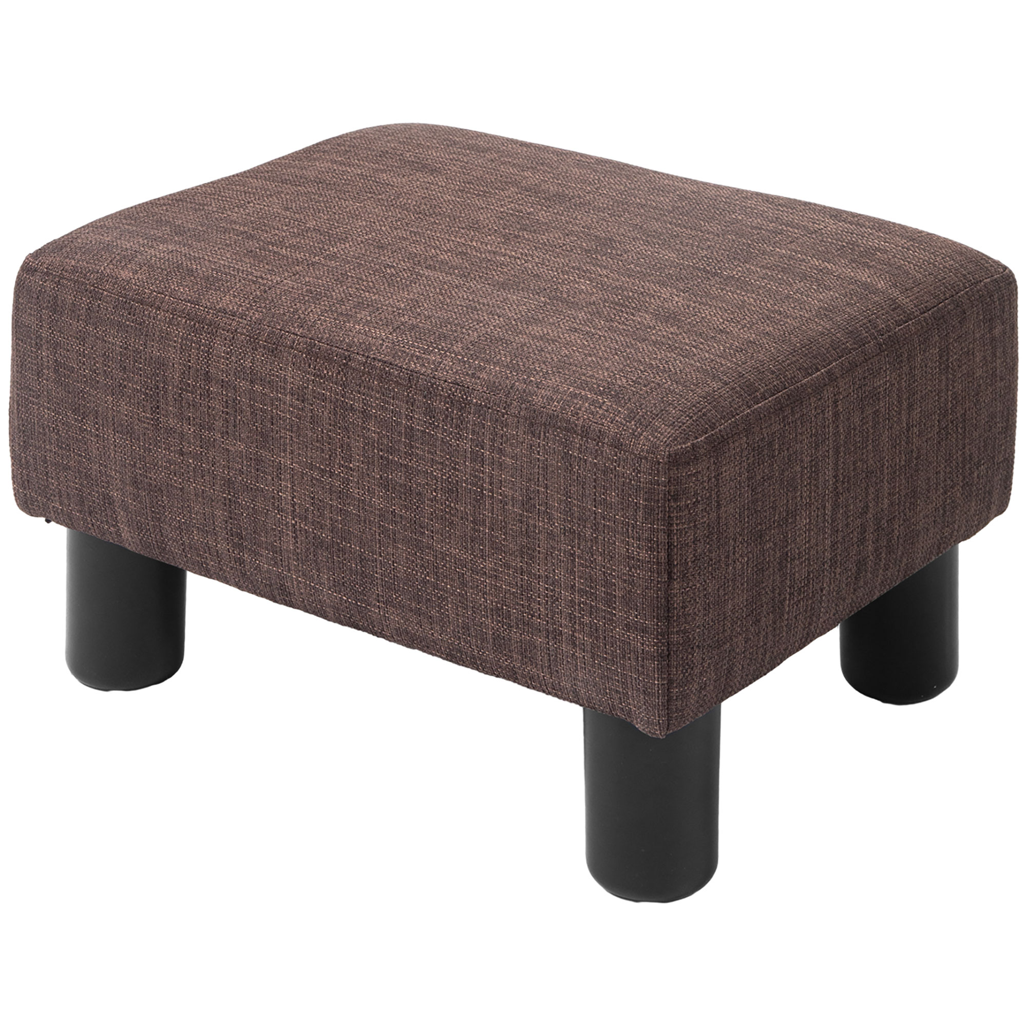 HOMCOM Hocker mit Stoffbezug in Leinenoptik, bis 110 kg, braun, 40 x 30 x 24cm