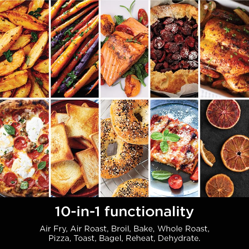 Ninja Prestige Smart XL 10 in 1 Air Fry Digital Countertop Convection Toaster Oven with Air Fry, Air Roast, Broil, Bake, Whole Roast, Pizza, Toast, Bagel, & Reheat, 1800 Watts, Stainless Steel, DT501 : Home & Kitchen