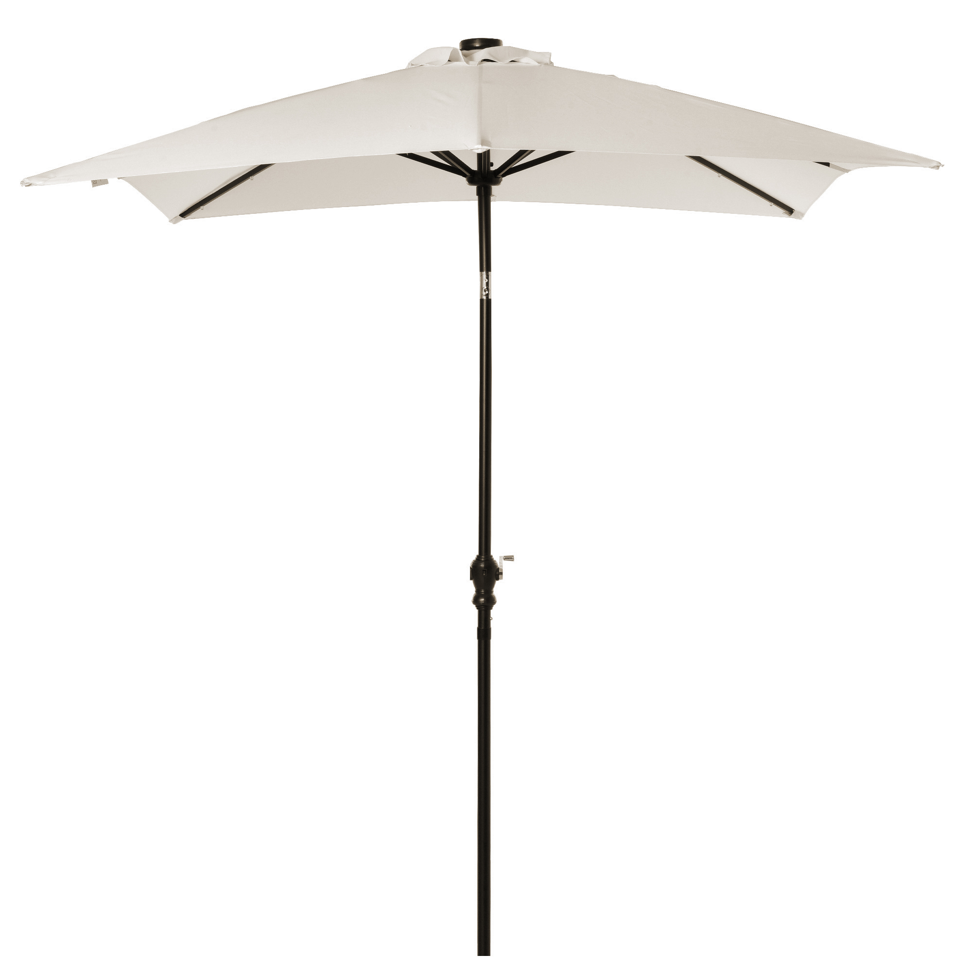 Outsunny Gartenschirm Gerader 3 x 2 m neigbar rechteckig LED-Sonnenschirm Solar aus Stahl und Polyester in Creme