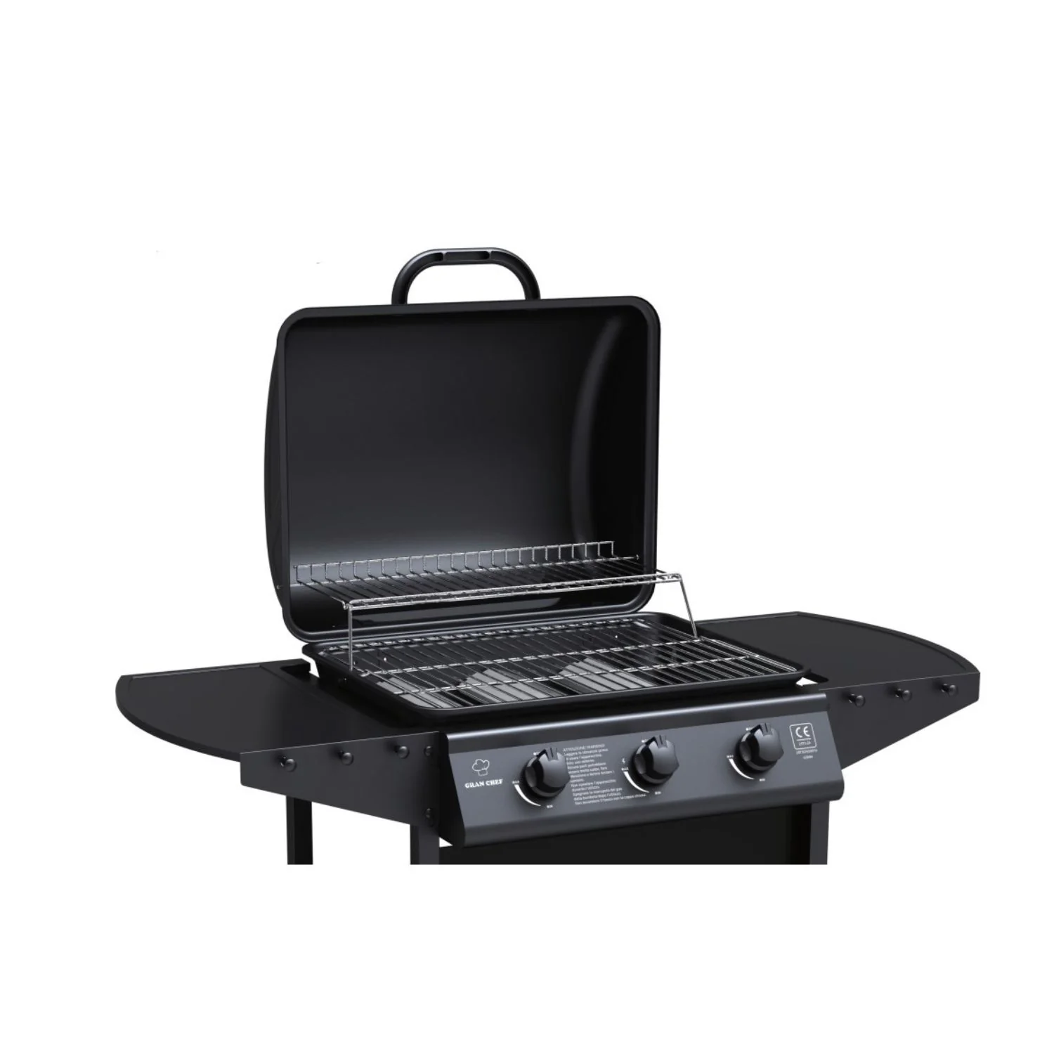 Barbecue A Gas A 3 Fuochi Thomas In Acciaio Nero Con Ruote