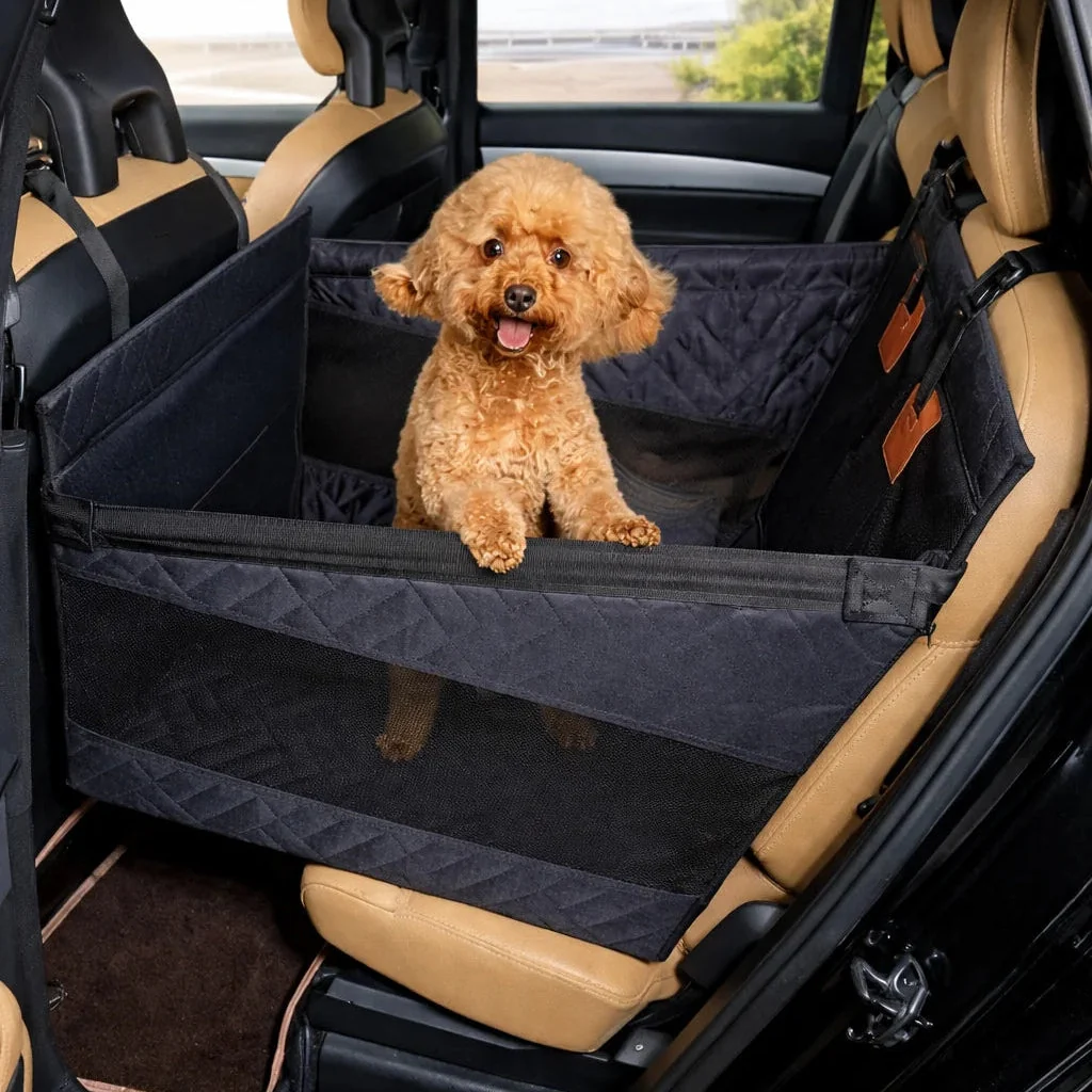 Car Seat Extender for Dogs �C Hard Bottom & Waterproof with Adjustable Straps