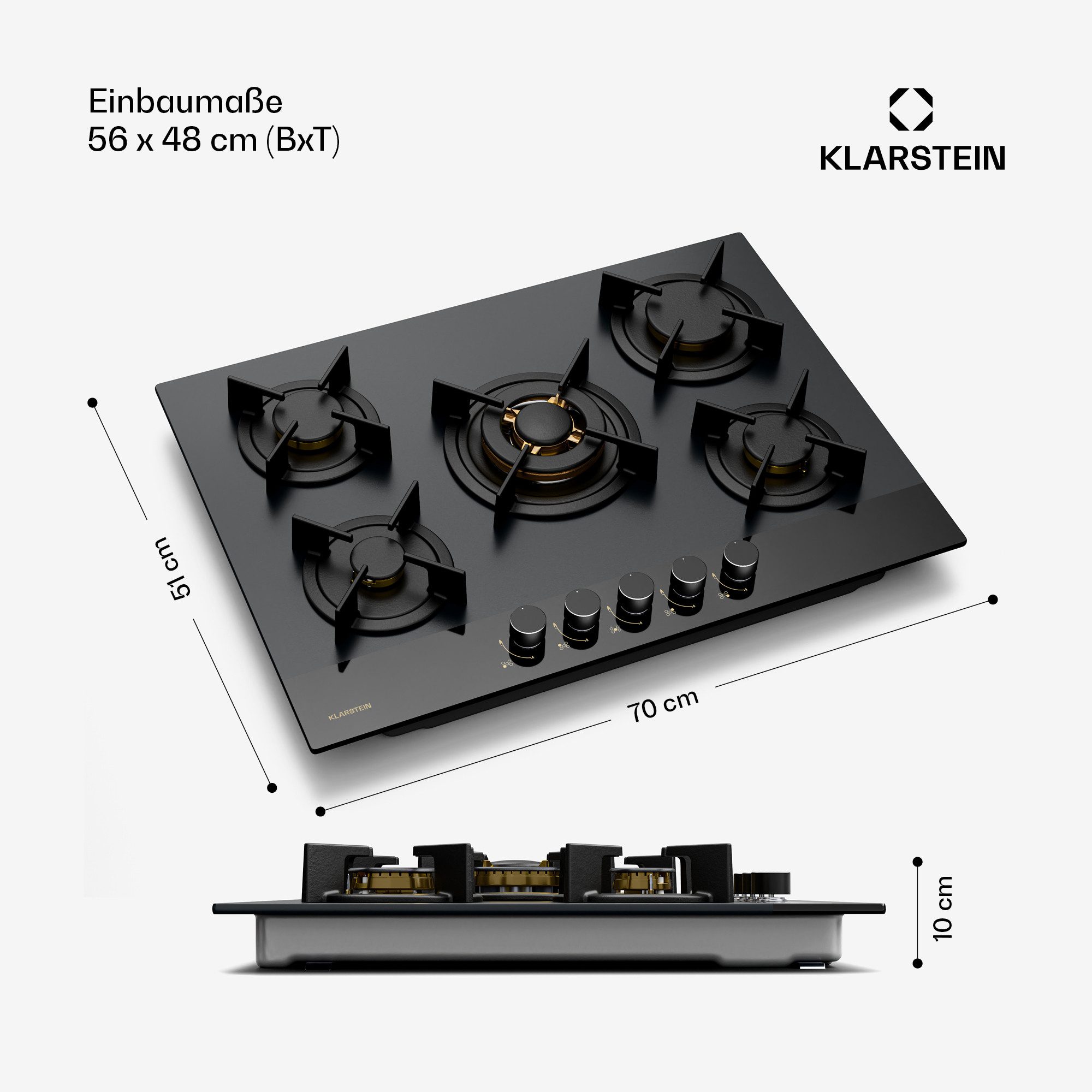 Gas-Kochfeld Goldflame Nano Matte