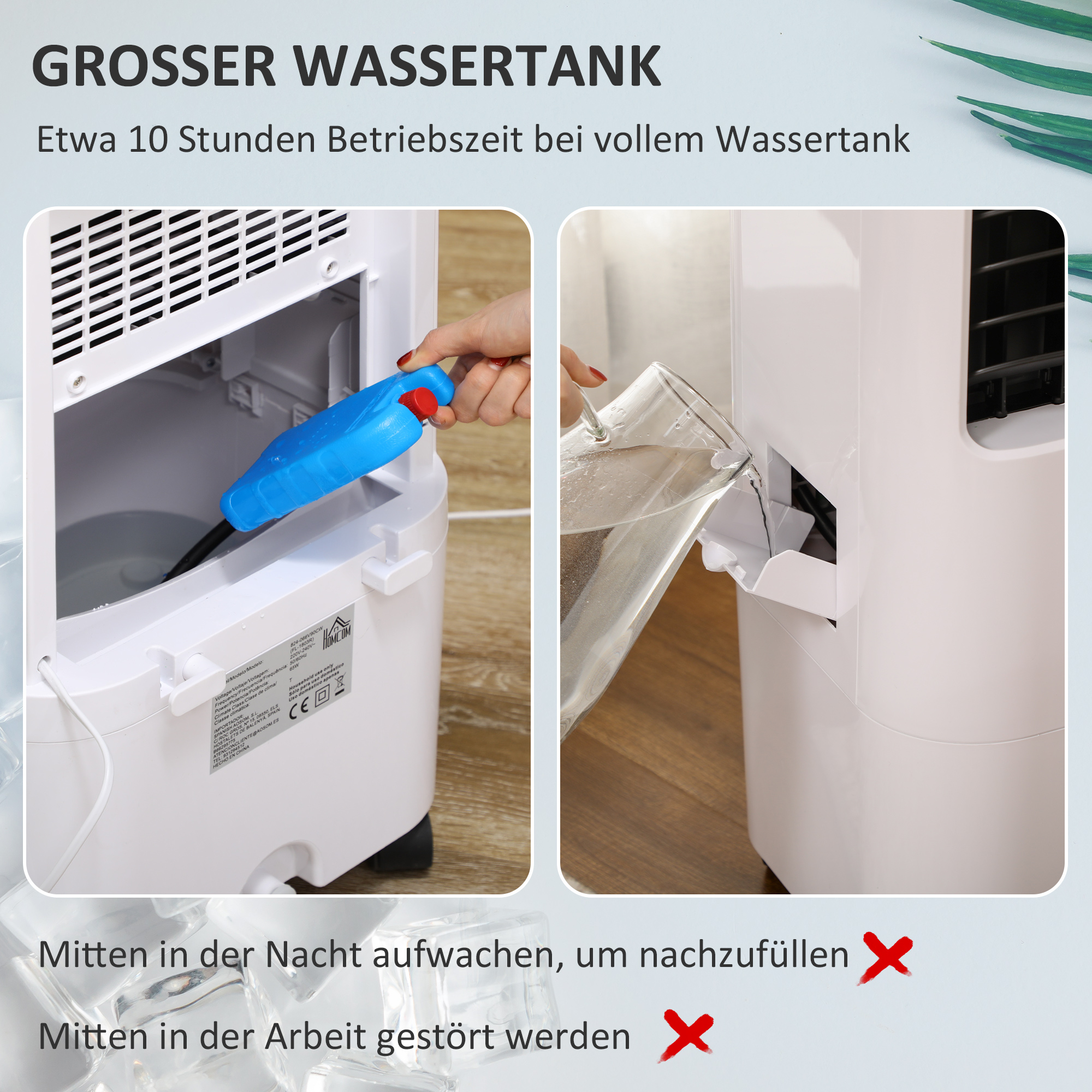 Airconditioner, Luchtkoeler, 3 Modi, Timerfunctie, Verrijdbaar, Kunststof, Wit