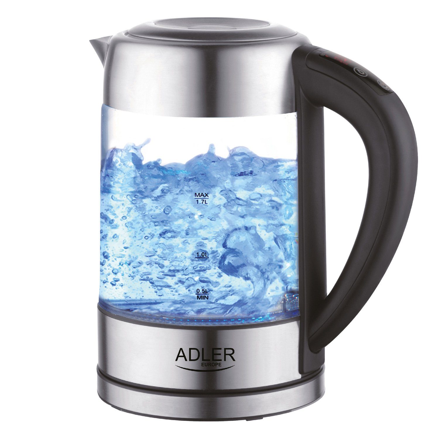 Wasserkocher Adler AD 1247 Glas-Wasserkocher 1,7 L mit Temperatureinstellung