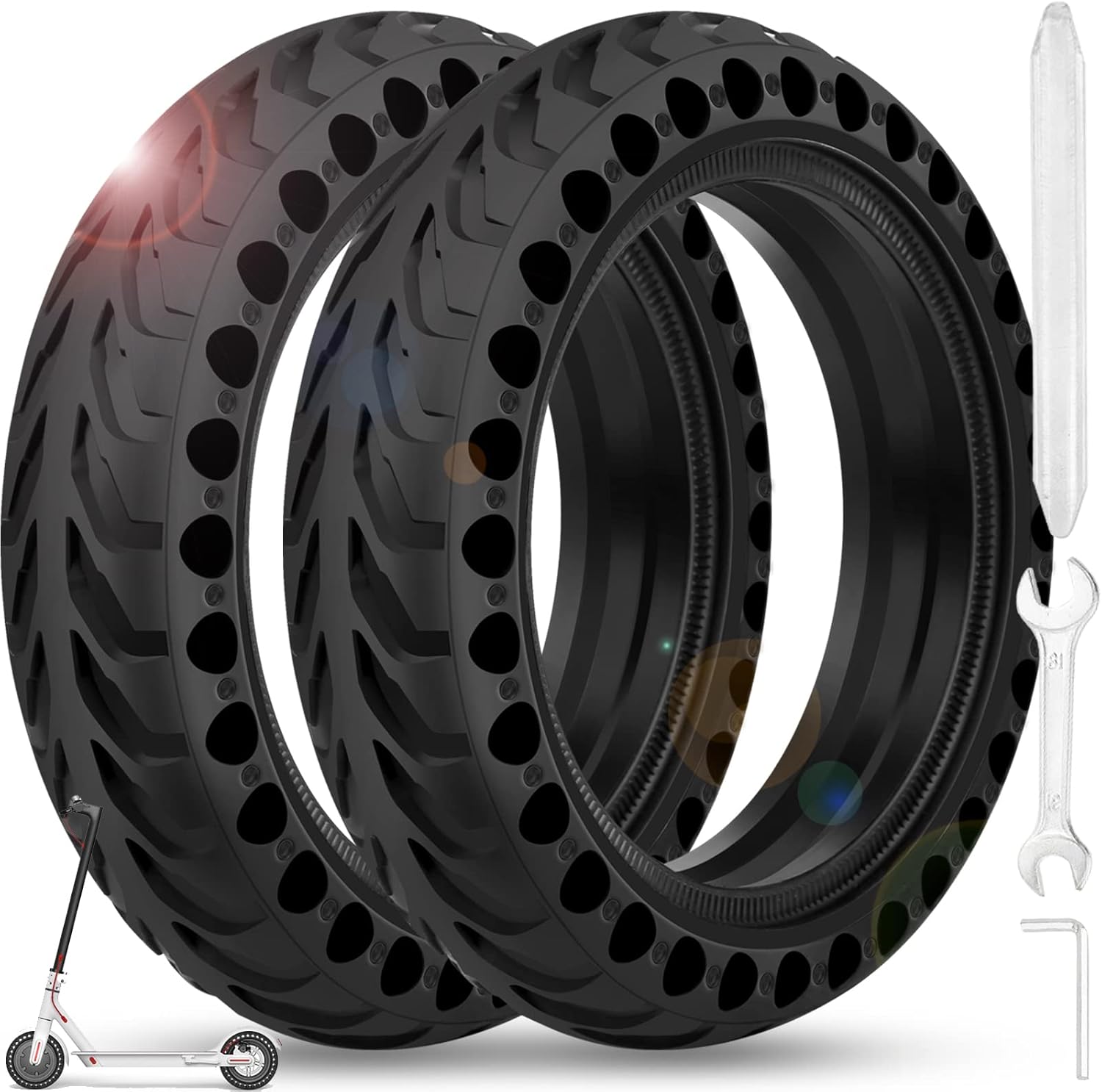 BANGTING 2PCS 8,5 Pollici Ruota Monopattino Elettrico, 8 1/2 x 2 Gomme Piene, 50/75-6.1 Pneumatico di Ricambio per Xiaomi Pro 2 / M365 / M365 Pro / 1S / 3/3 Lite/Essential