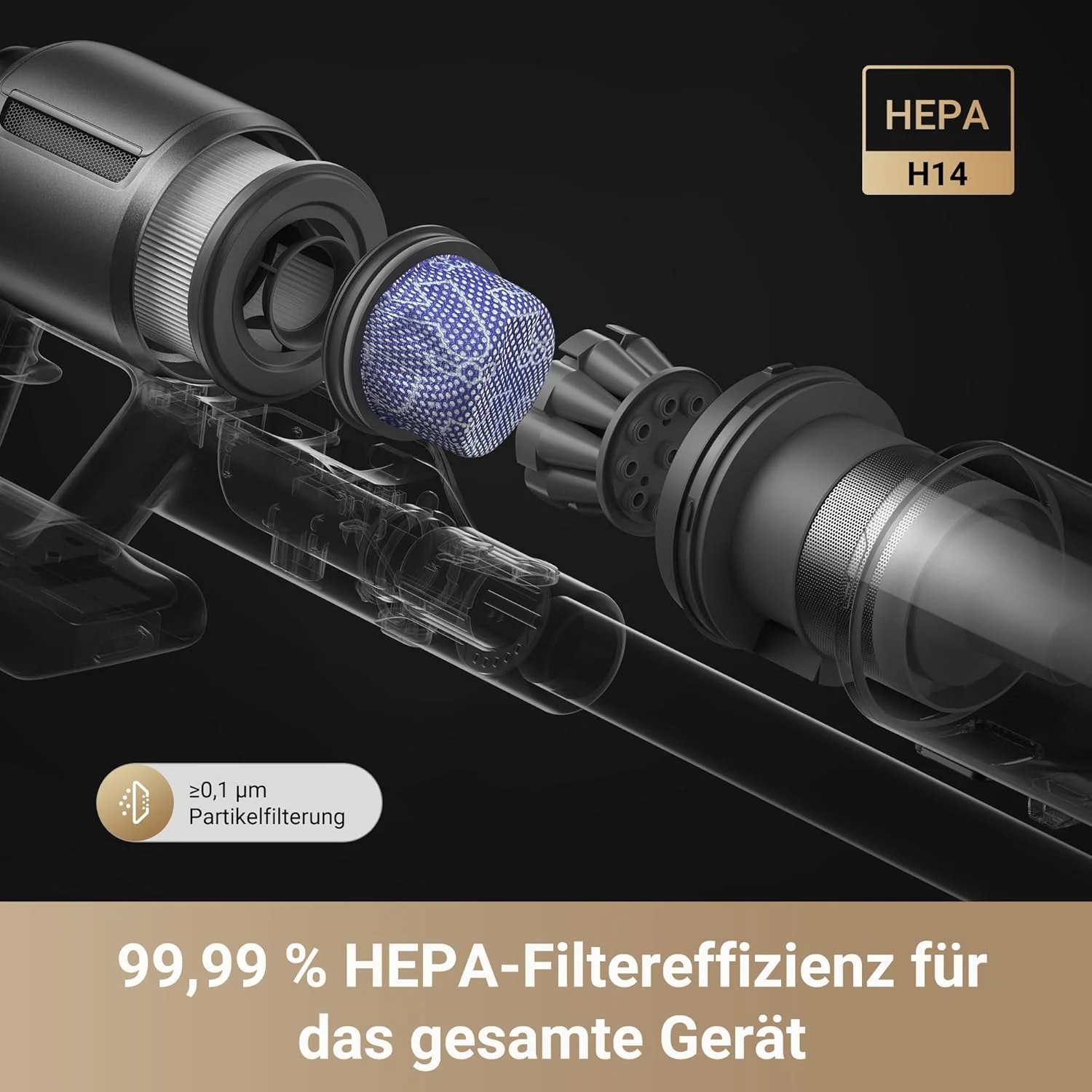 dreame Z30 Kabelloser Bodenstaubsauger, 310 AW Saugkraft, 90 min Max Reinigungszeit, Dust-Reveal-Technologie, Tierhaar-Entfernungswerkzeug, Multi-Flächen-Saugkraft, Schmutzerkennung