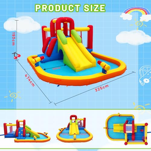 Ballsea Castello gonfiabile con ventola, materiale di alta qualità, certificato di sicurezza, uso umido e asciutto, ideale per interni, esterni, compleanni e feste in famiglia : Amazon.it: Giochi e giocattoli