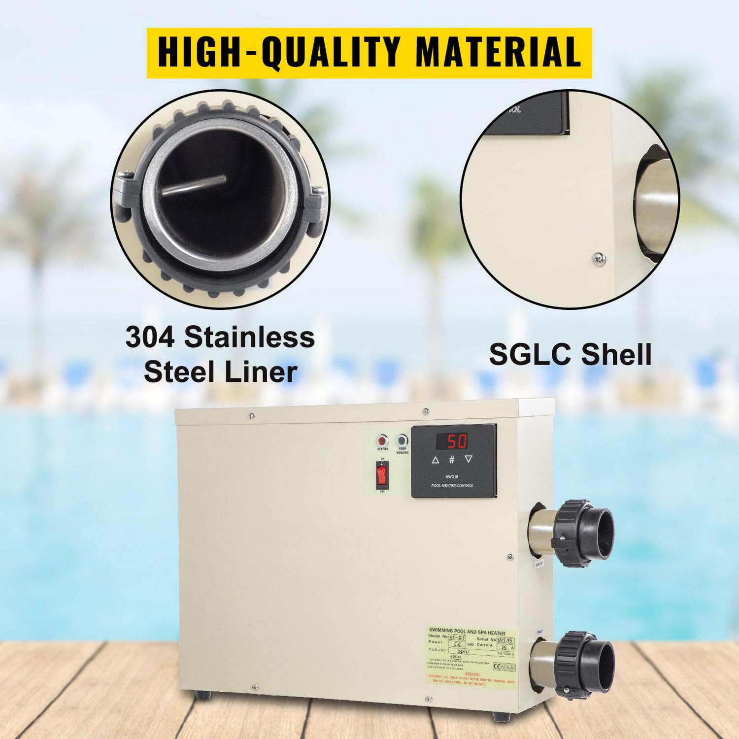 VEVOR 11KW 240V Electric Pool Heater Thermostat for Spas & Hot Tubs