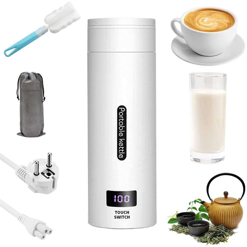 Wasserkocher Elektrischer Wasserkocher Klein 500ML, 3 in 1 Elektrische Wassertasse