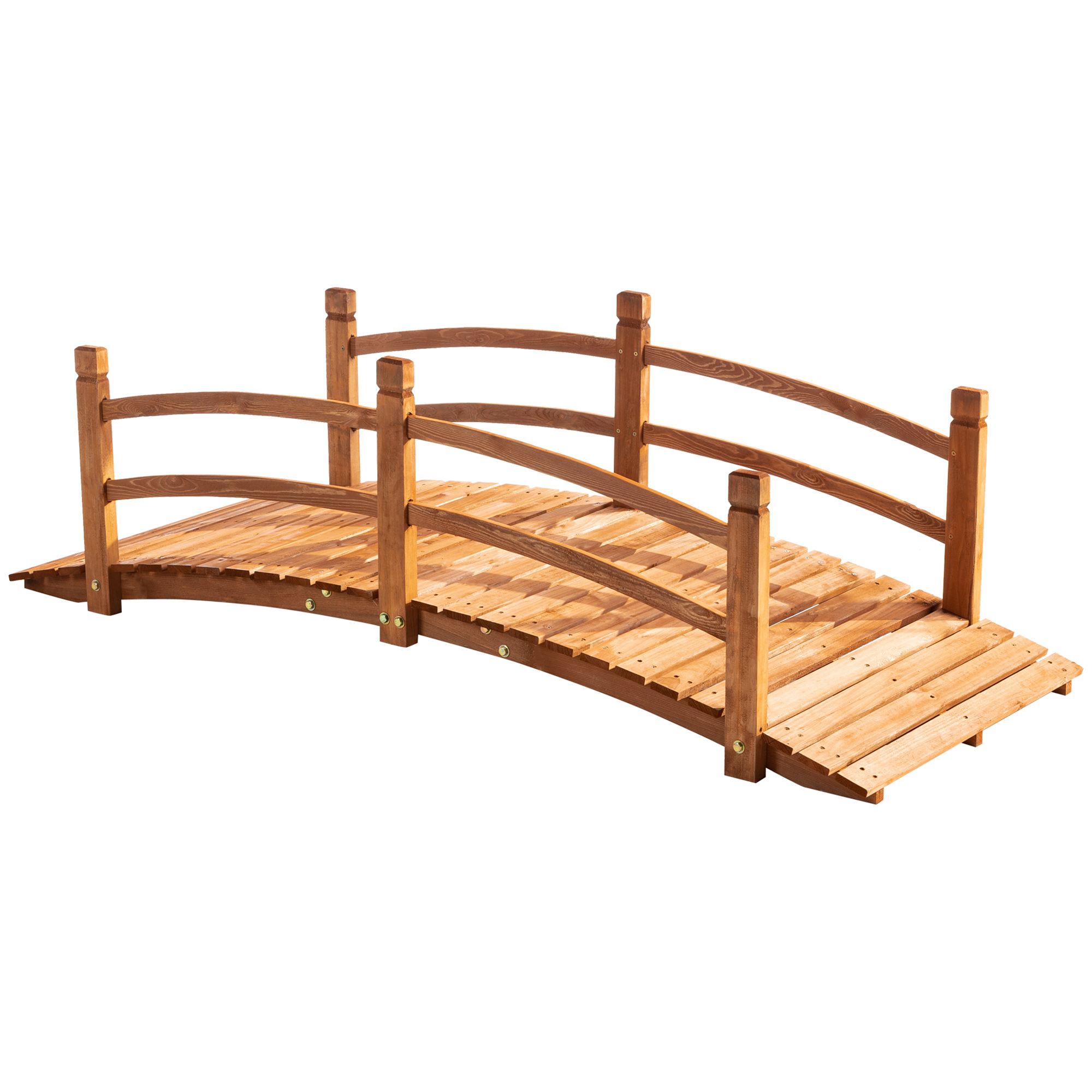Outsunny houten tuinbrug 185 x 72 x 58 cm