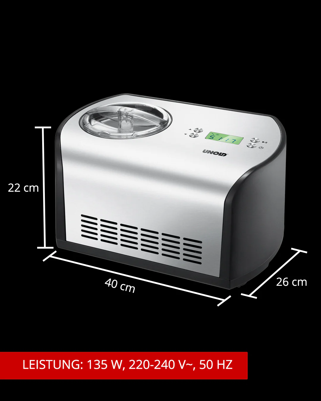 2025 Macchina per gelato One con libro di ricette incluso, capacità 1,2 L