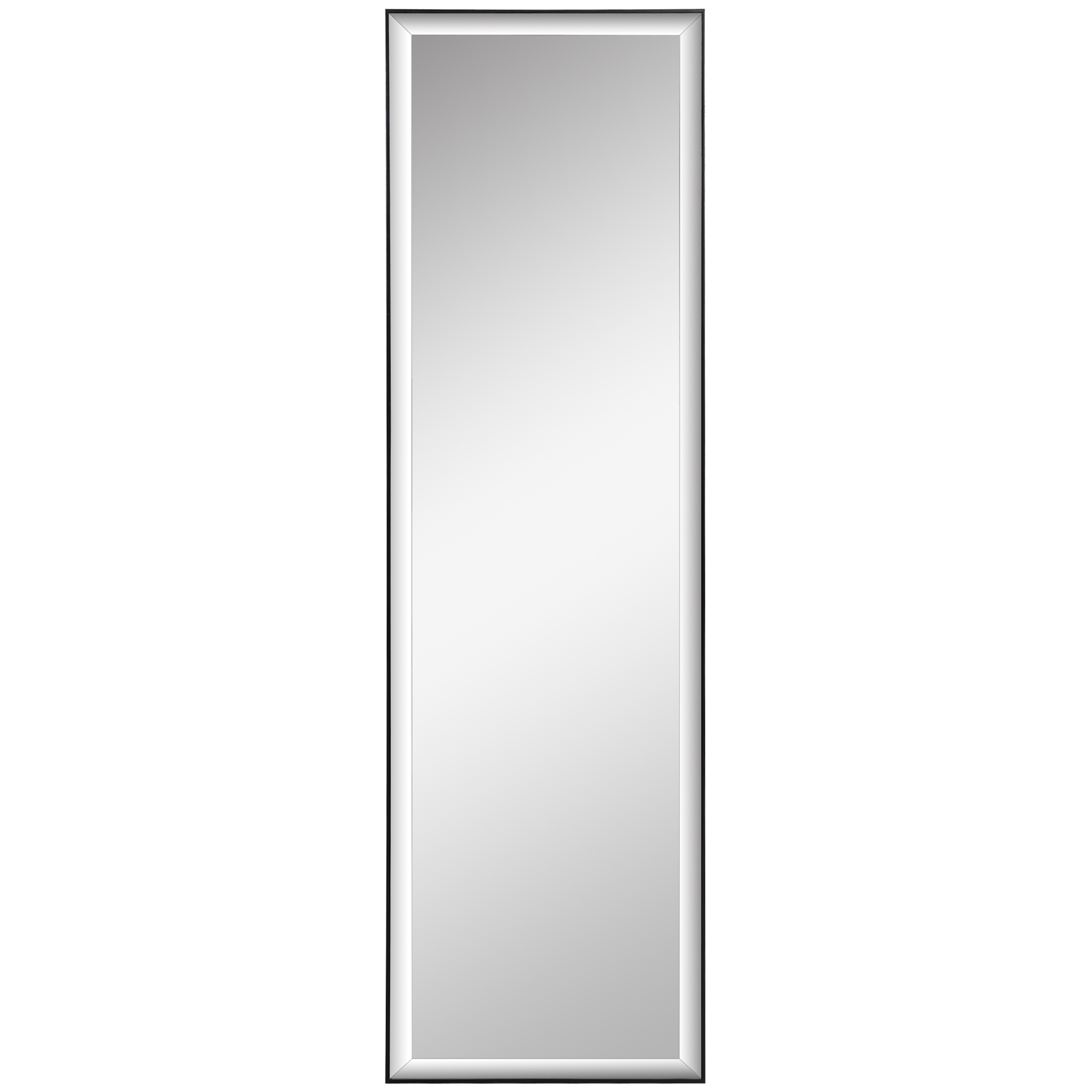 HOMCOM Wandspiegel 120L x 35B cm - Splitterfester Sicherheitsfilm, inklusive Befestigungssystem - Rahmen aus Aluminiumlegierung, Schwarz