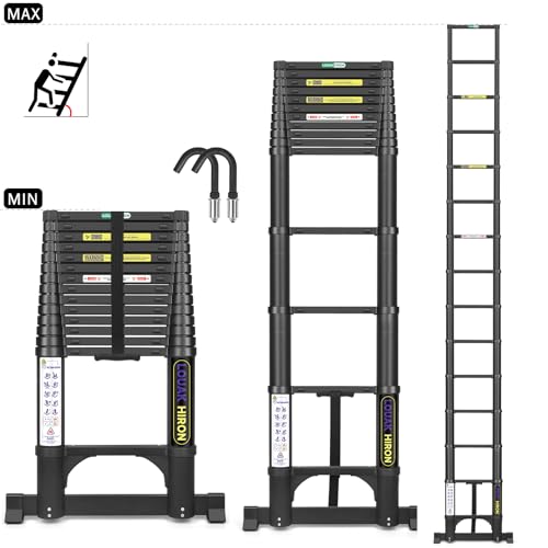 Louak&Hiron Scala telescopica in alluminio, 4,4 m, allungabile, pieghevole, antiscivolo, in alluminio di alta qualità, per uso domestico : Amazon.it: Fai da te