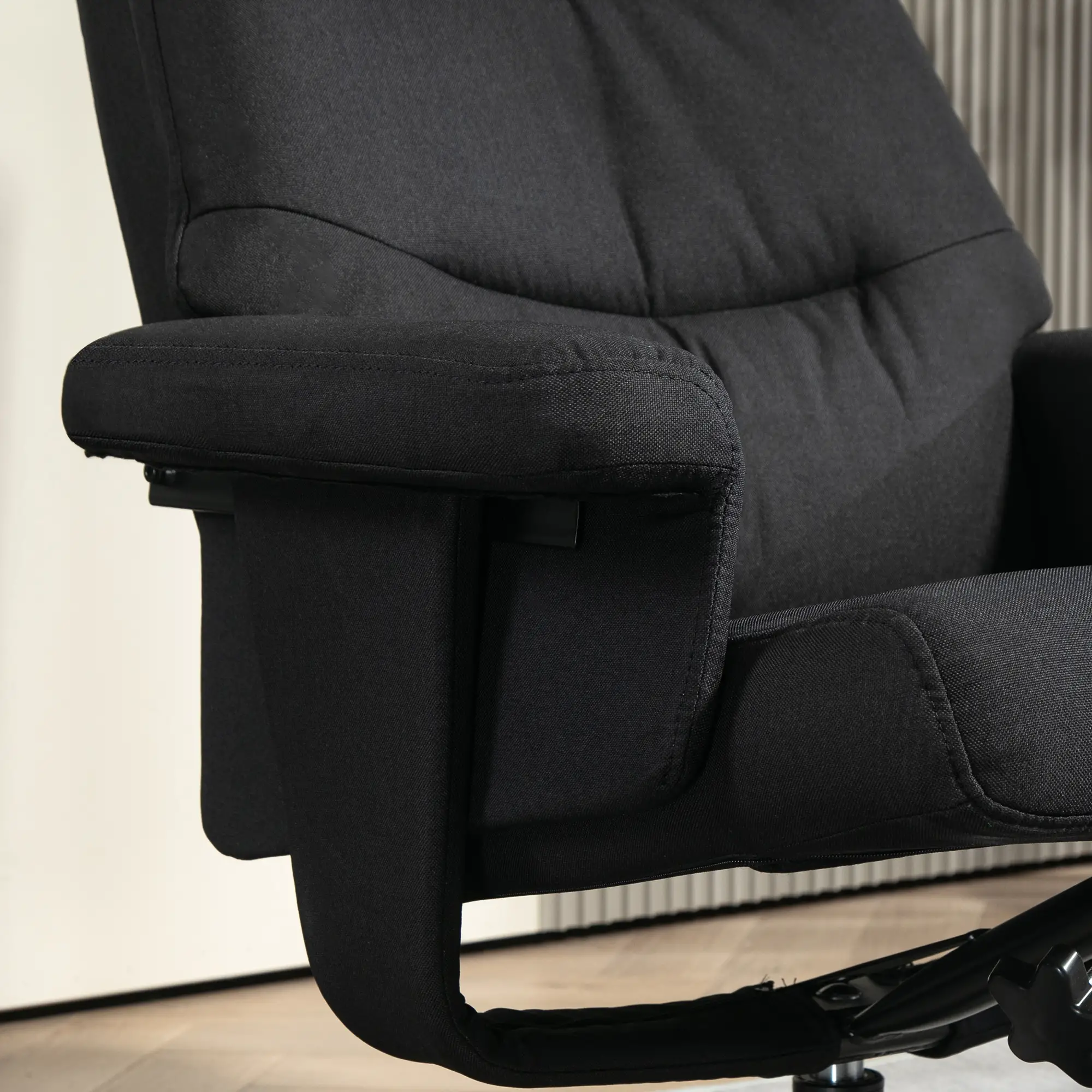 HOMCOM Relaxsessel mit Hocker & Liegefunktion Schwarz