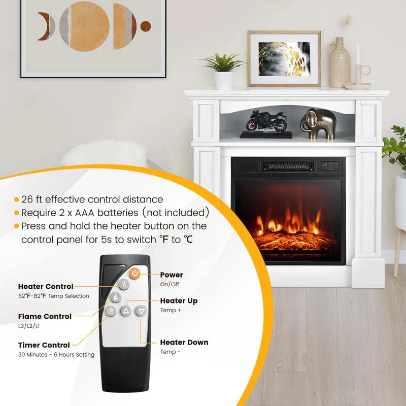 32 inch Electric Fireplace Mantel
