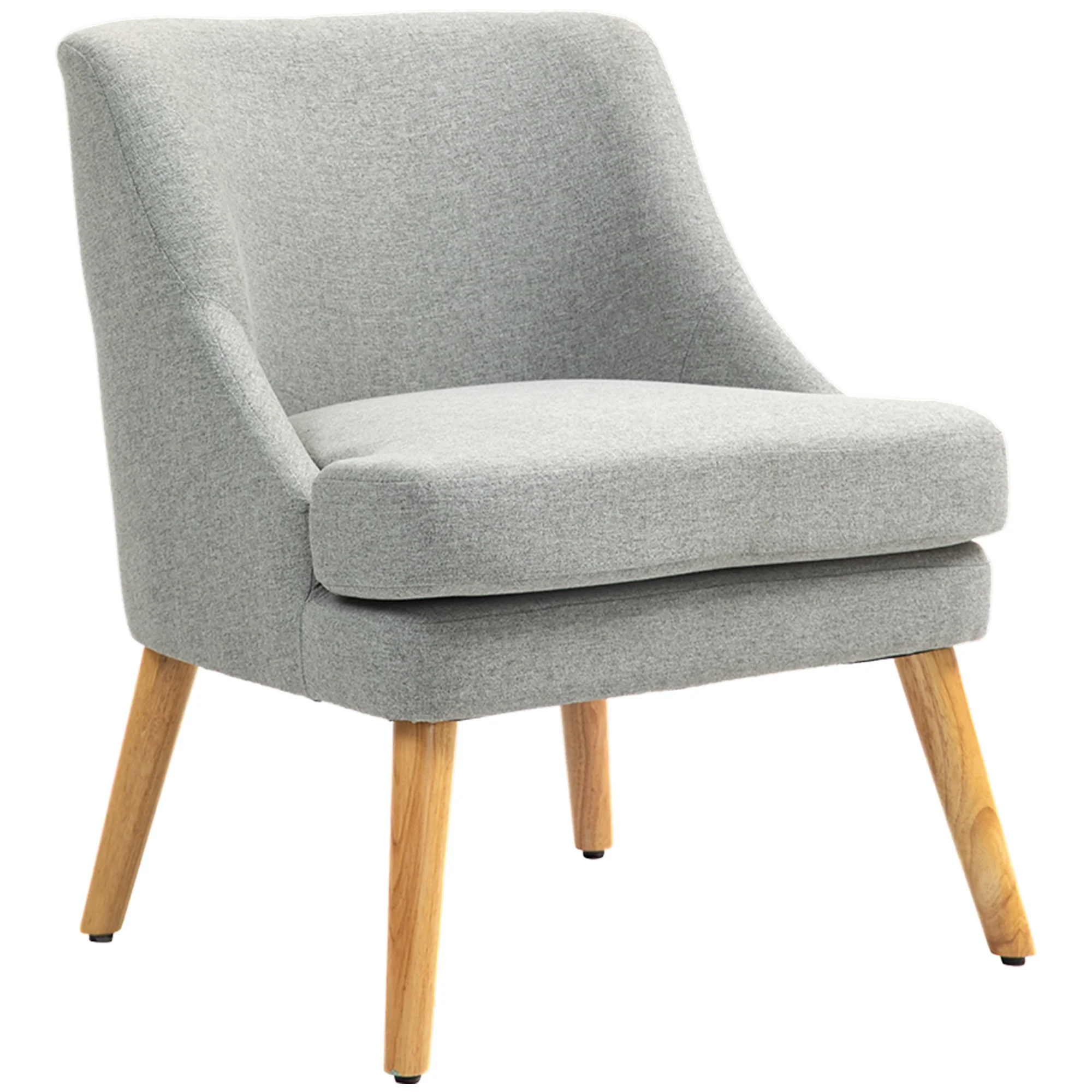 HOMCOM Polsterstuhl skandinavisches Design Loungesessel hellgrau