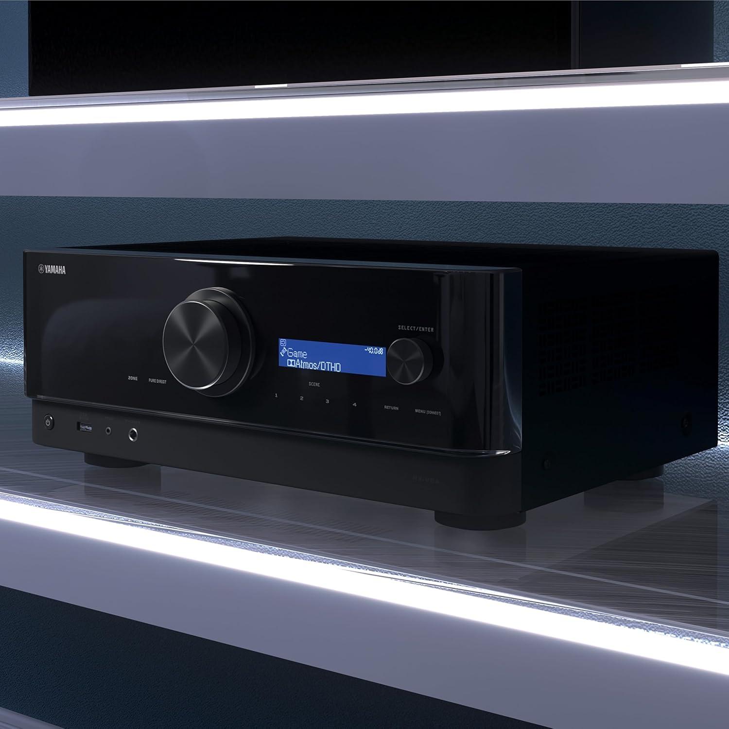 Yamaha AV-Receiver RX-V6A schwarz – Netzwerk-Receiver mit Dolby Atmos Height Virtualizer, Gaming spezifischen Funktionen und Voice Control Systemen – Allround-Talent mit 7.2 Kanälen