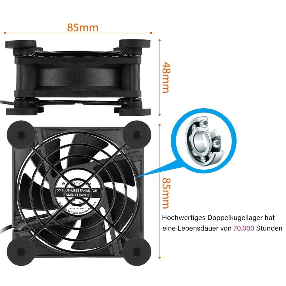Mini USB-Ventilator 2IN1 USB leise PC Ventilator usb lüfter pc lüfter PC 80MM