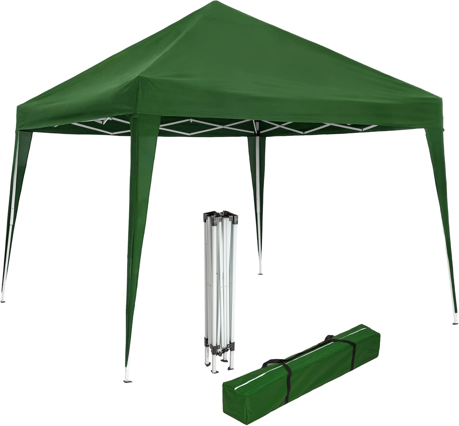 Tectake? Adjustable Garden Gazebo, Heavy Duty Outdoor Pavilion with Steel Frame, Waterproof, UV Resistant – 300 x 300 x 255 cm – White