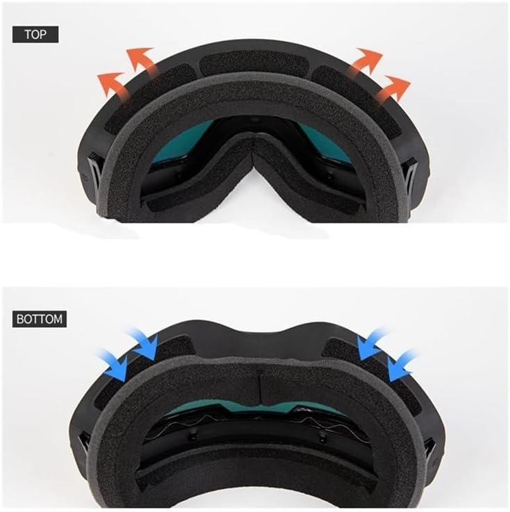 Motorradbrille zum Skifahren UV400-Schutz Skifahren Schneebrille Skibrille Herren Damen Snowboardbrille Brille Antibeschlag-Skimaske Reitbrille (Farbe: 14) (Schwarz)