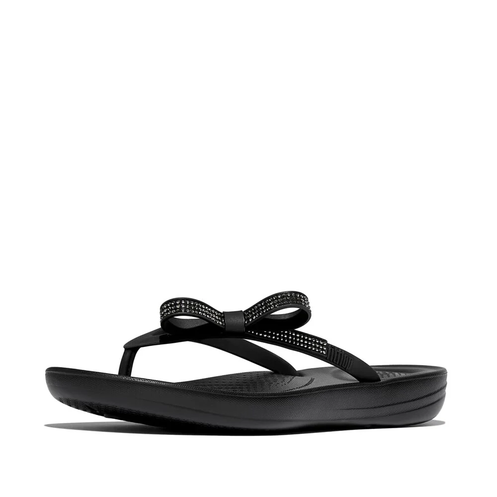 FitFlop iQushion Glitzer-Schleife Black Zehensteg