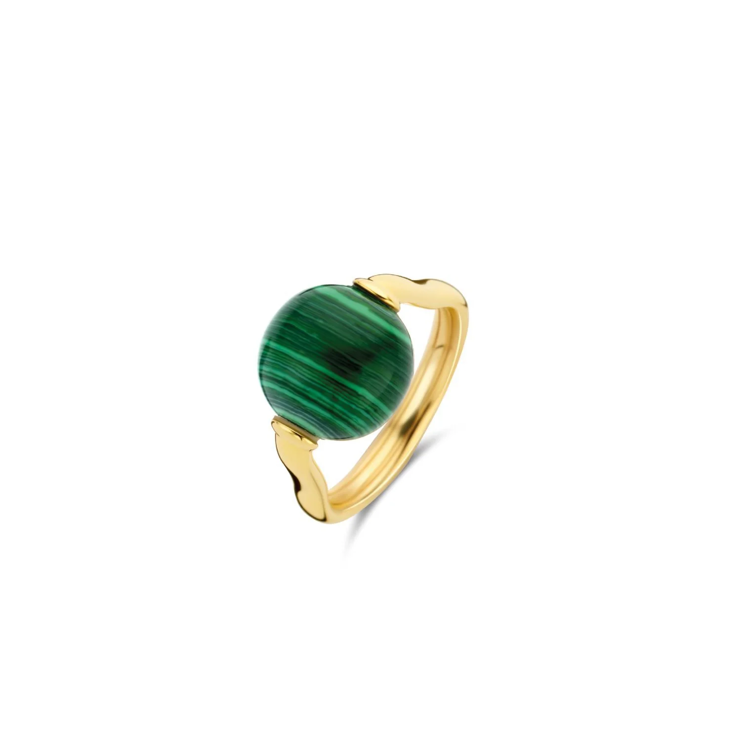 Anello Ti Sento Milano con pietra tonda verde malachite 12231MA