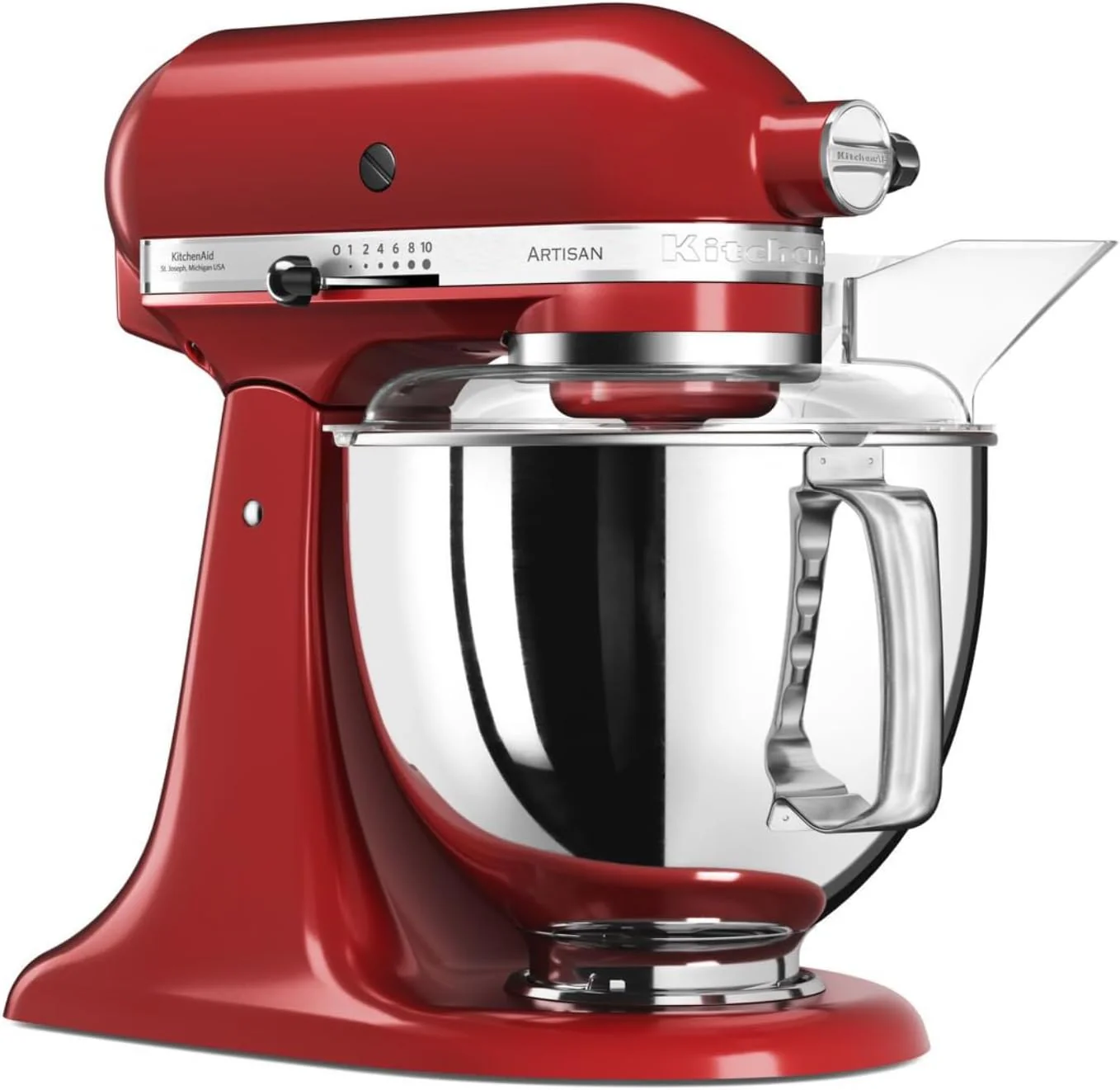 KitchenAid K��chenmaschine I Artisan I Kippbarem Food Processor I Teigknetmaschine mit 5 Zubeh?r | 2 Sch��sseln aus Edelstahl | 4.8 L | Empire Rot