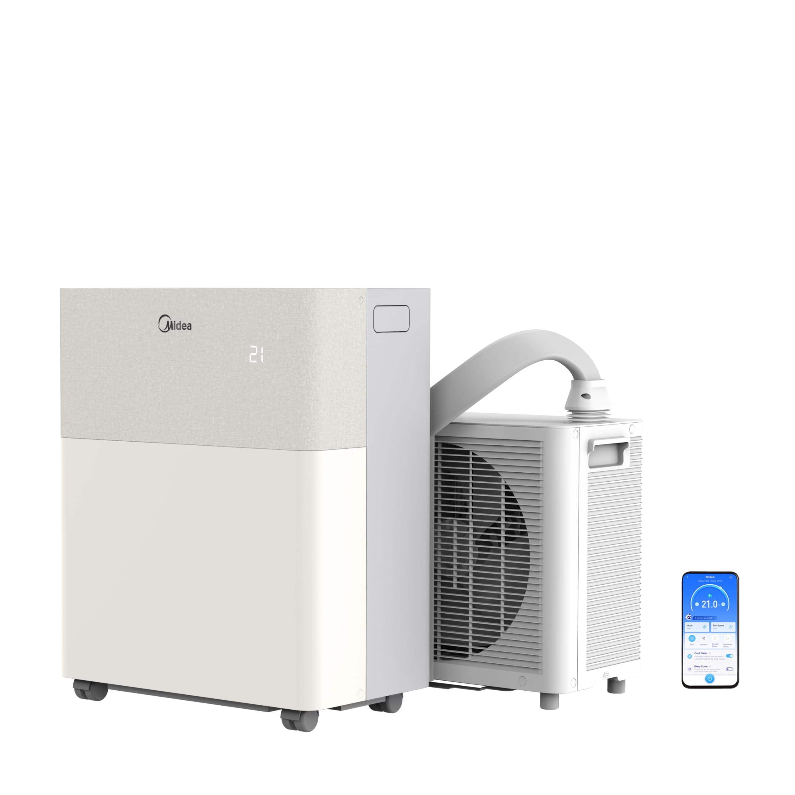 Midea PortaSplit E Mobile Klimaanlage 12000 BTU 3,5 kW Kühlen A++ Heizen A+ bis 42 m² 39 dB Silent Pfirsich