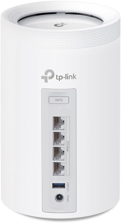 TP-Link WiFi 7 Deco BE65 Router Mesh, BE 9214Mbps Tri-Band, Canali 320 MHz, Porta Ethernet da 2,5 Gbps, Ripetitore, Senza Precedenti, Alexa, HomeShield, Funziona con Qualsiasi ISP e Modem, 1 Pezzo
