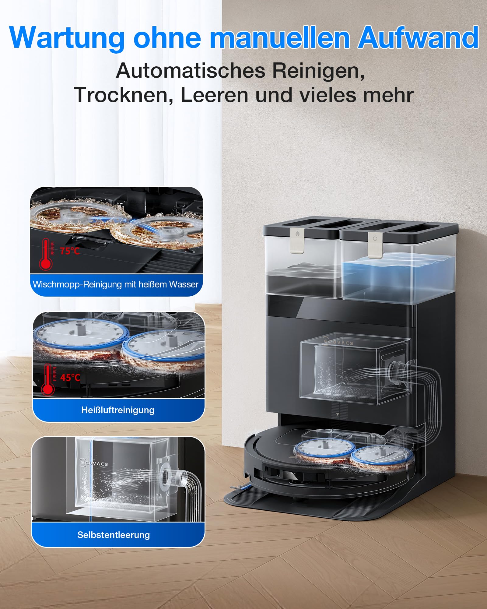 Saugroboter T50 Omni Gen3 mit 25.000 Pa, ZeroTangle 3.0 und All-in-One-OMNI-Station