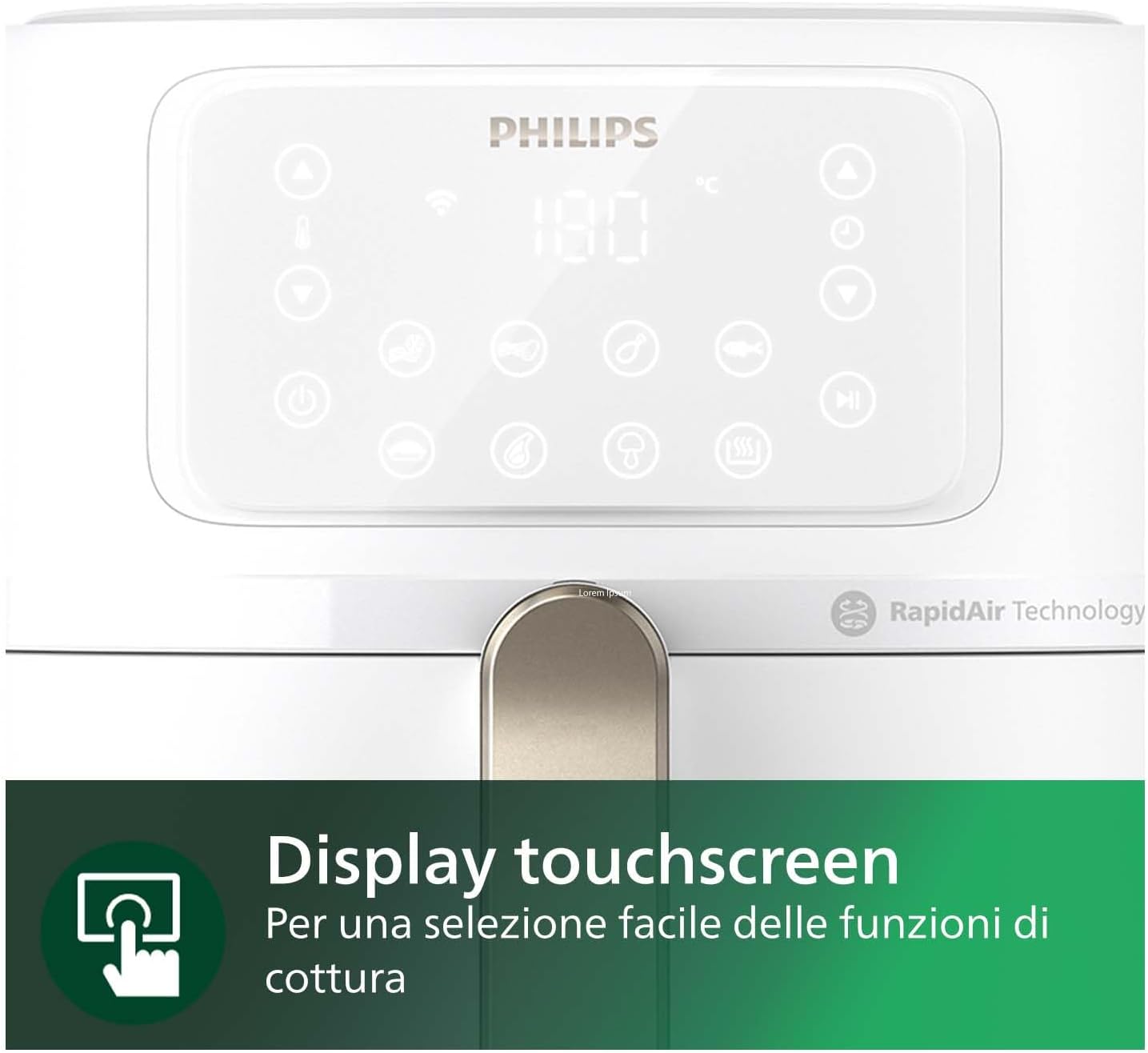 Airfryer Serie 5000 XXL, 7,2L (1,4Kg) - 6 porzioni, Friggitrice ad Aria 16-in-1, connessione Wifi, 90% di grassi in meno con Tecnologia Rapid Air, app HomeID. Bianco(HD9285/00)