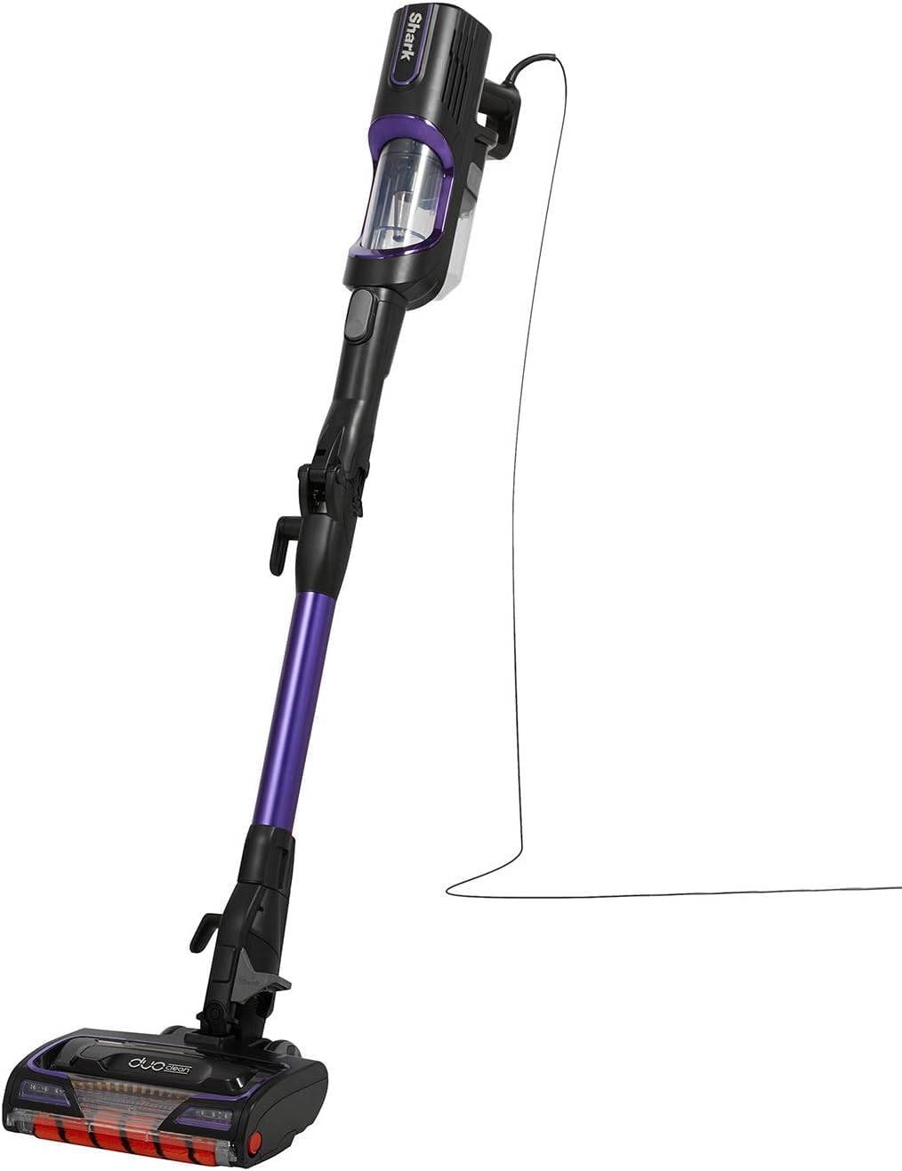 Shark Aspirapolvere con Filo da 10m, Senza Sacco, Tecnologia Antigroviglio, DuoClean per Tutti Pavimenti e Tappeti, Rimuove Peli e Capelli dalla Spazzola Mentre Pulisce, Viola/Nero, HZ500EU