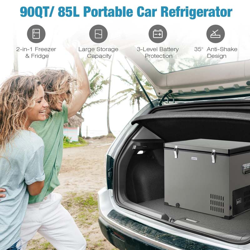 Eletriclife 90 QT Portable Car Refrigerator Freezer with Compressor