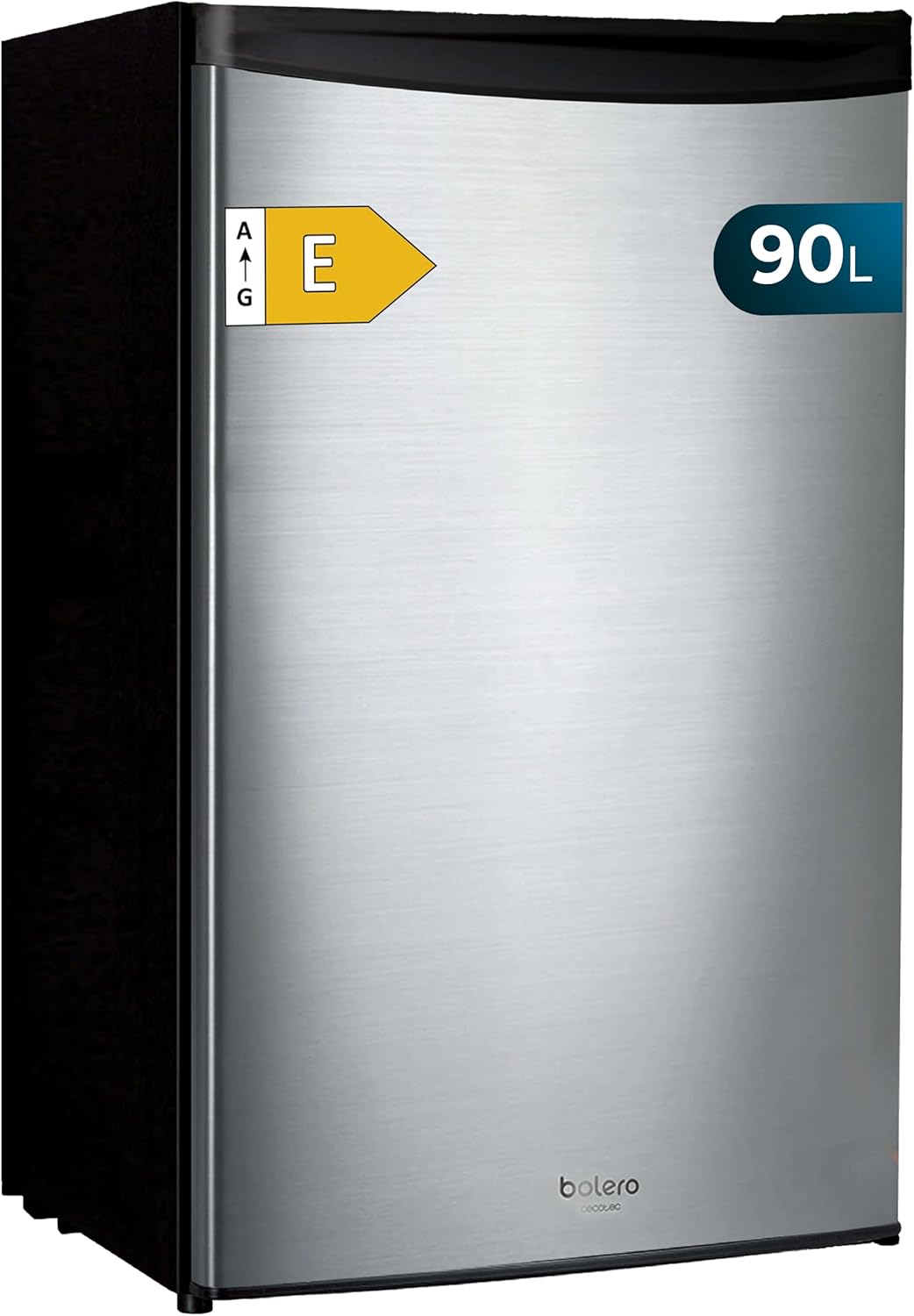 Cecotec Mini Fridge Bolero CoolMarket TT 107 Stainless Steel, Energy Class E, Energy Saving, Reversible Door, Low Noise, Freezer Drawer