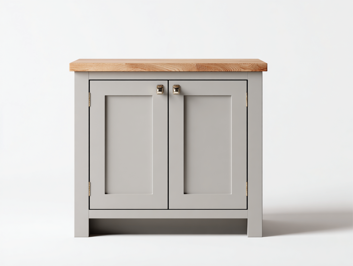 Sideboards Holz Grau 100x40x80 cm - Naturholzplatte - geeignet für Esszimmer - Landhausstil