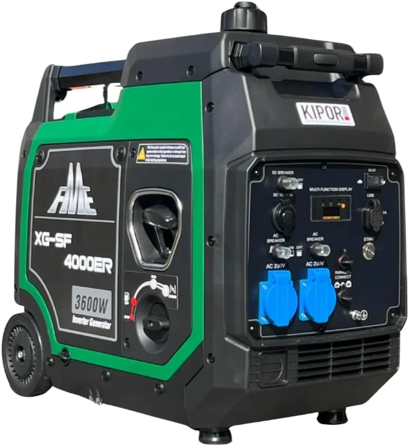 FME Inverter Stromerzeuger 3800 Watt XG-SF 4000ER Benzin Stromgenerator leise 230V 4-Takt Leicht als Notstromaggregat Backup Stromausfälle für Camping