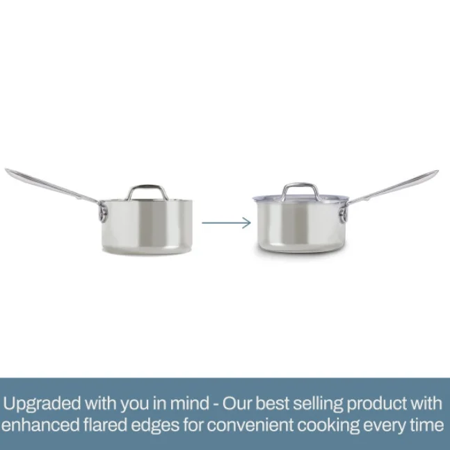 All-Clad D3 Stainless 3-ply Bonded Cookware, Sauce Pan with lid, 3 quart