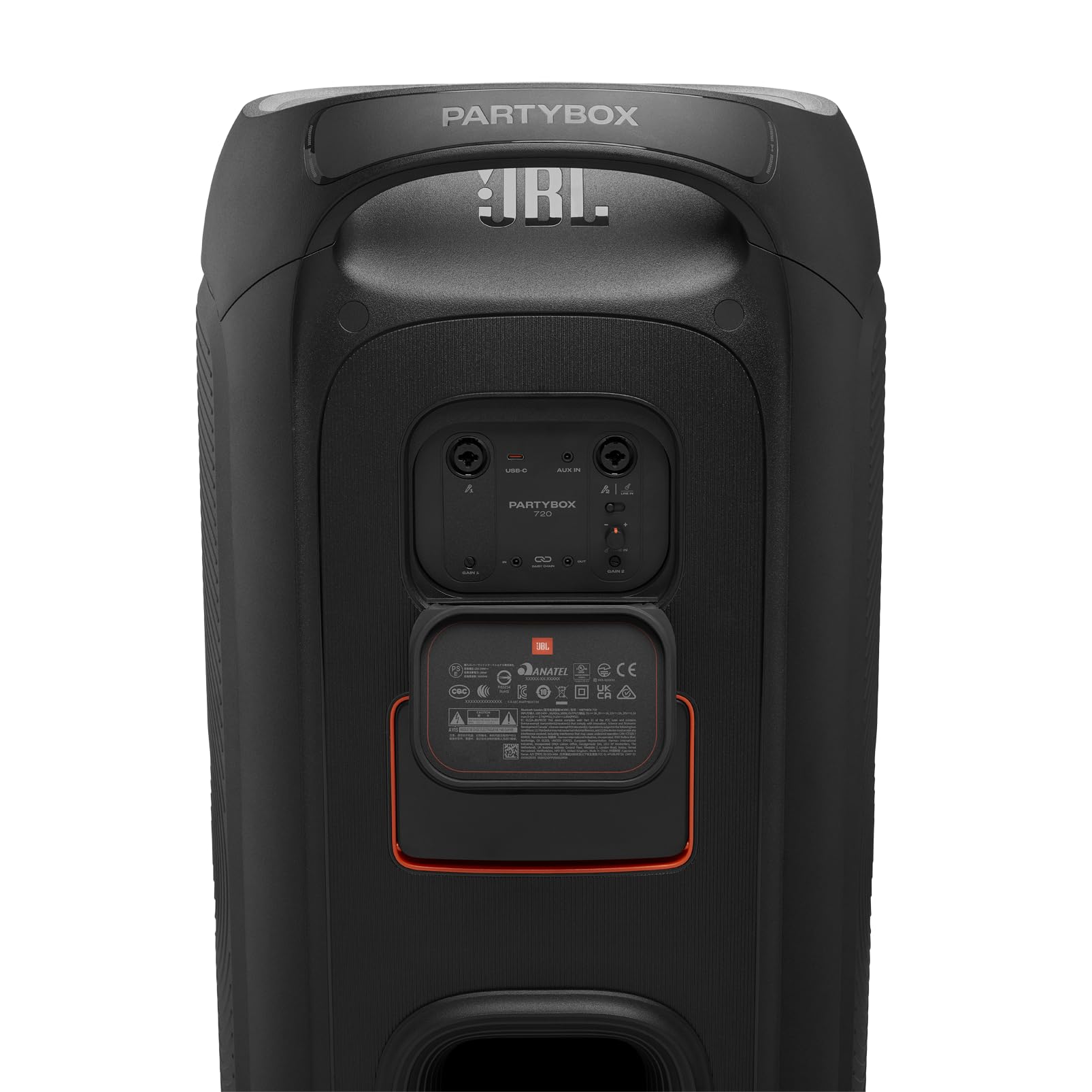 Tragbarer Bluetooth-Partylautsprecher PartyBox 720 800 W Stereo IPX4 spritzwassergeschützt mit Lichtshow und 15 Stunden Akkulaufzeit