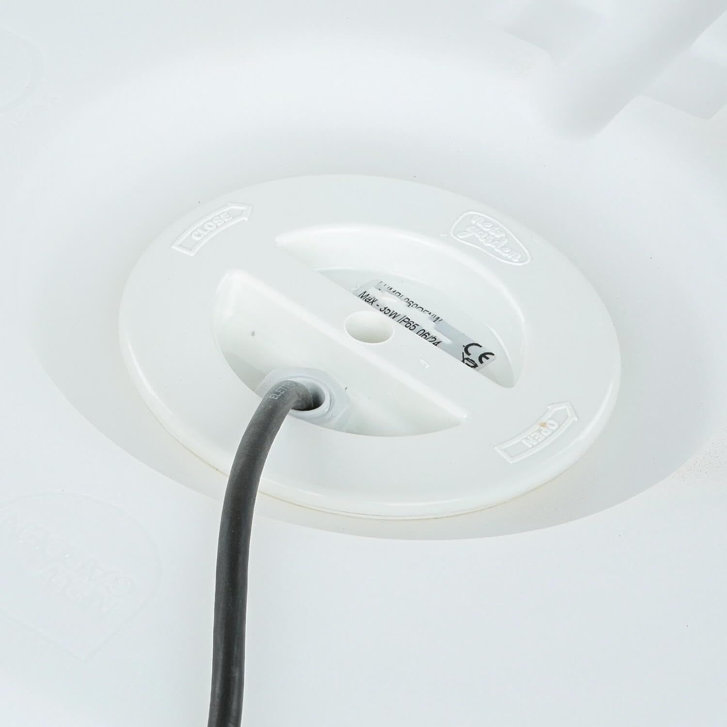 Licht-Erlebnisse Außenleuchte mit Stecker Kabel Ø 60 cm rund IP65 inkl. E27 LED 2700 K warmweiß robuste Wegeleuchte Kugelleuchte Terrasse Garten Lampe
