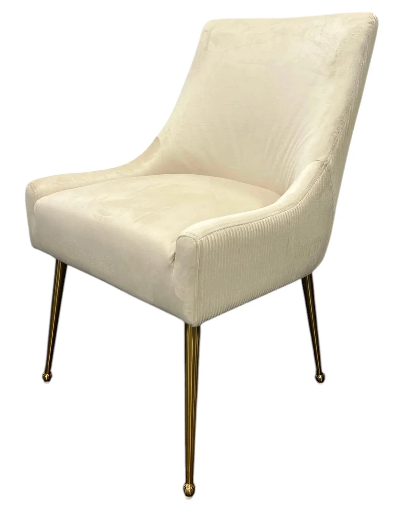 Milan Ivory Dining Chair Gold Legs