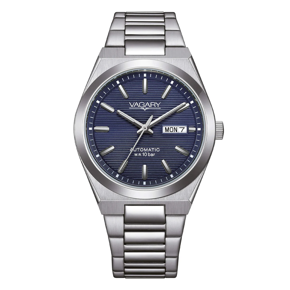 Orologio automatico Vagary IX3-611-71 blu rigato bracciale acciaio